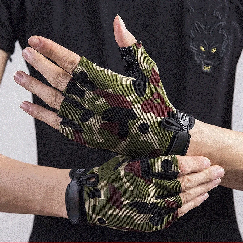 Tactical Gloves Summer Men's Lightweight Breathable Outdoor Cycling Fishing Sports Non-Slip Women Full Finger Glove Half Finger 2