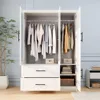 Wardrobe, Wardrobe Closet with Door, Armoire Wardrobe Closet with Mirror, Closets with Drawer for Bedroom, Armoire and Wardrobe 3