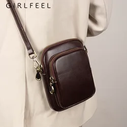 Women's Trendy Genuine Leather Crossbody Bag - 2024 Edition (Wine coffee)