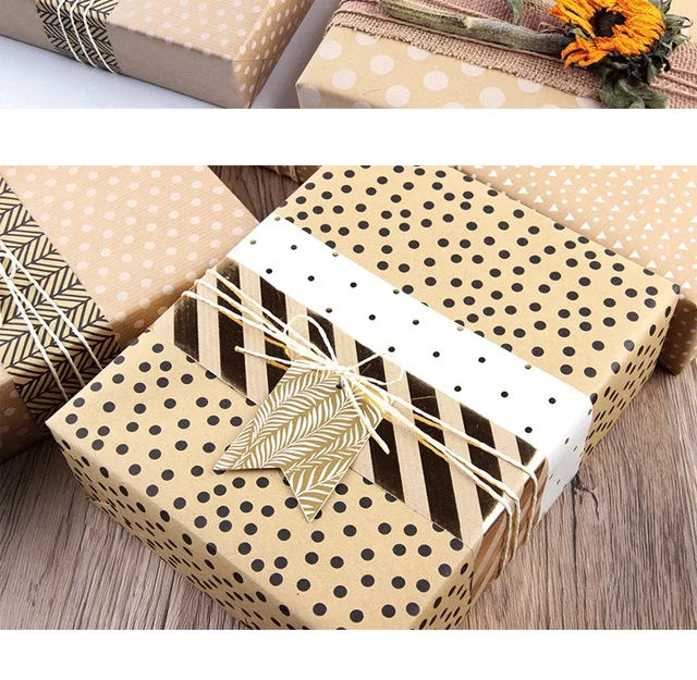 9 Pieces of Gift Wrapping Paper, Ultra Thick Kraft Paper, Ideal for  Packaging Christmas Gifts Presents, 50 * 70cm 
