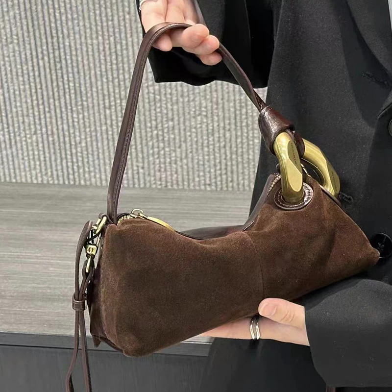 Fashion Shoulder Bag for Women Faux Suede Leather Female Handbags Small Hobos Bag Ladies Messenger Crossbody Bags