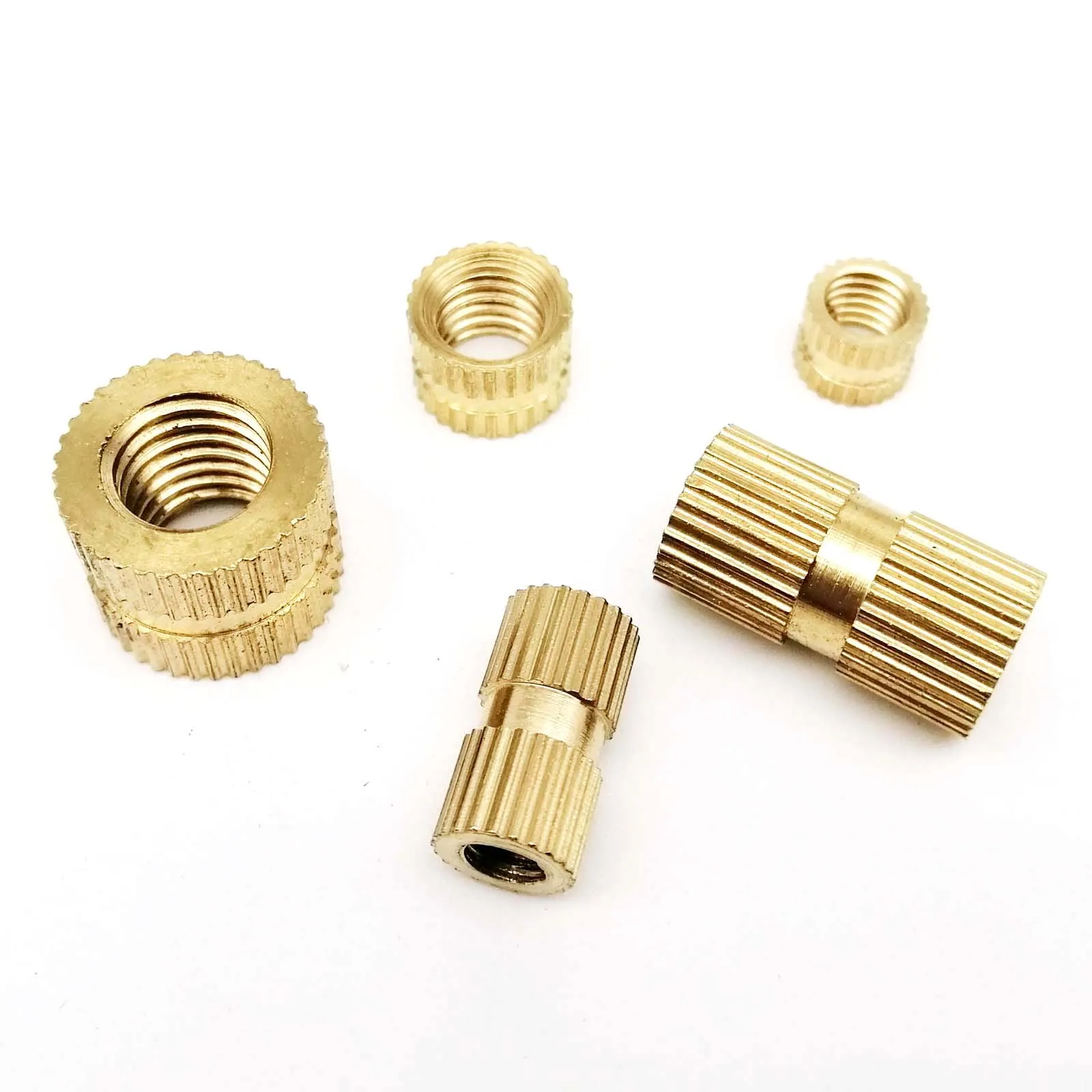 M3 Press-In Copper Brass Inserts Embedded Knurl Threaded Nuts Parts for Plastic 