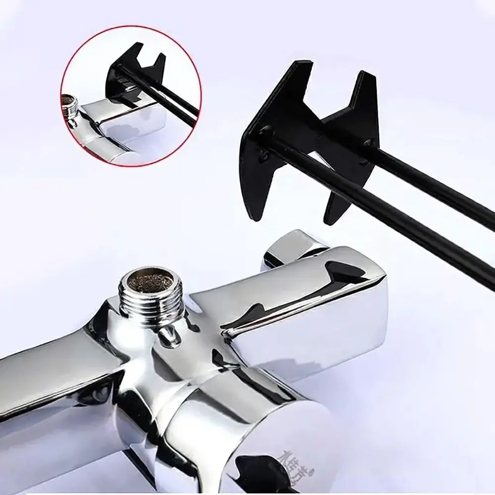 1Pcs Disassembly Maintenance Tool Sink Wrench Flume Faucet Key Four-claw Hexagon Pipe Repair Black Carbon Steel Plumbing Tool