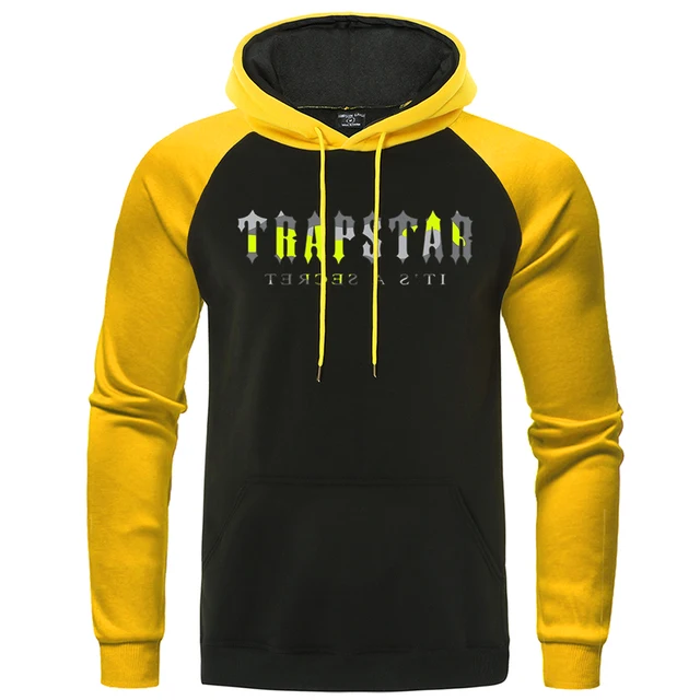 Trapstar London Sport Yellow Raglan Hoodie Men Casual Oversized Hooded Fashion Loose Clothes Casual Comfortable Street Hoody 1
