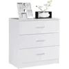 Contemporary 3/8 Drawer Double Bedroom Dresser in White with Modern Silver Color Bar Handles 5
