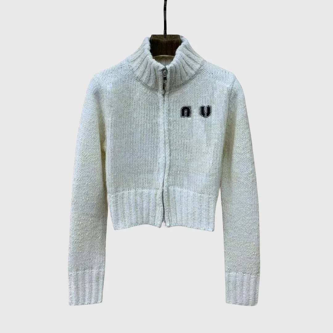 

2023 Autumn/Winter New Fashionable Style Standing Neck Beaded Zipper Coat