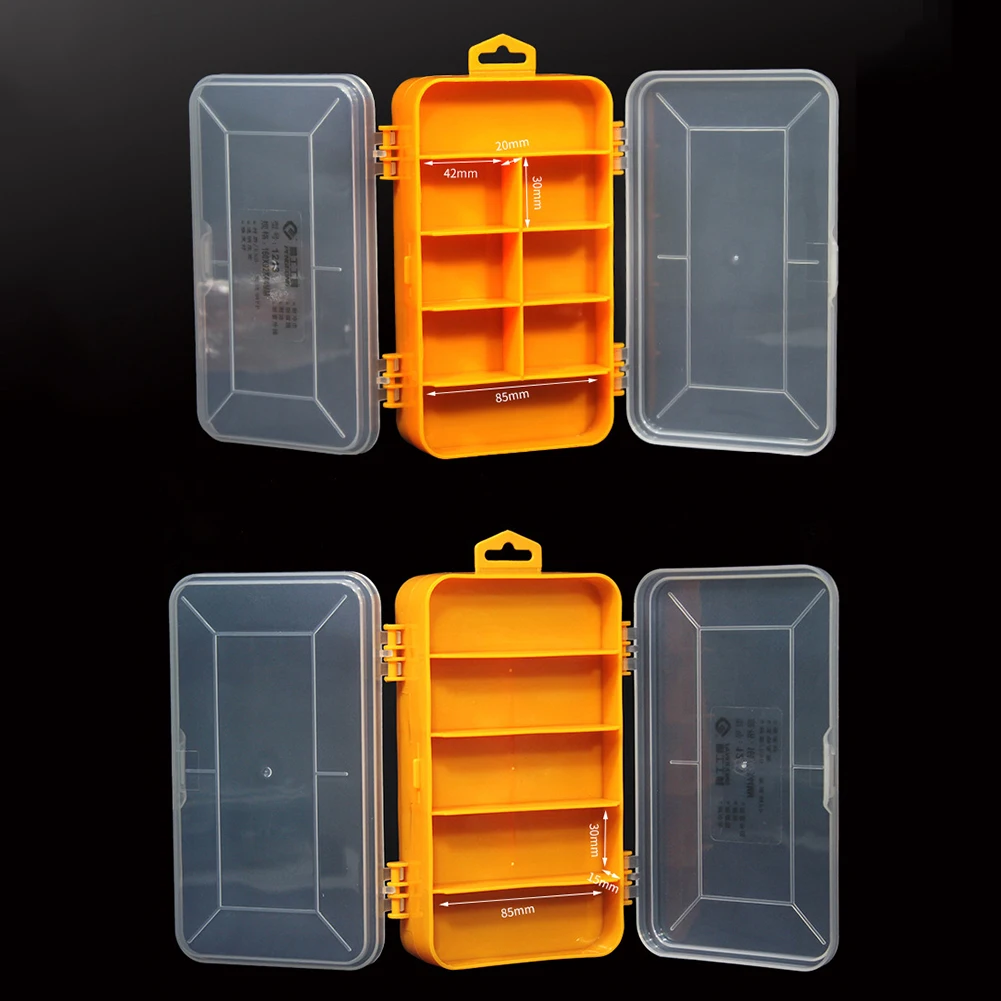 Tool Storage Box Plastic Tool Box Parts Storage Box Storage Organizer Box Parts Organizer Double-Side Hardware Organizer Box Transparent Plastic Tool Organizer Multifunctional for Nuts Bolts Screws Nails Small Hardware