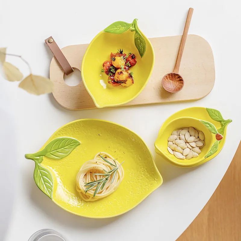 Whimsical Lemon Ceramic Bowl - Fun Kitchen Accessory for Salads, Soups, Snacks, and More