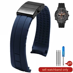 High - Performance Silicone Watch Strap - Waterproof & Sweat - Proof, 23mm, Durable Rubber for Men (Blue - Black - Z12)