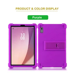 Durable Kickstand Shockproof Silicone Tablet Case for Kids - Fits 9.0 Inch Tablets (PURPLE)