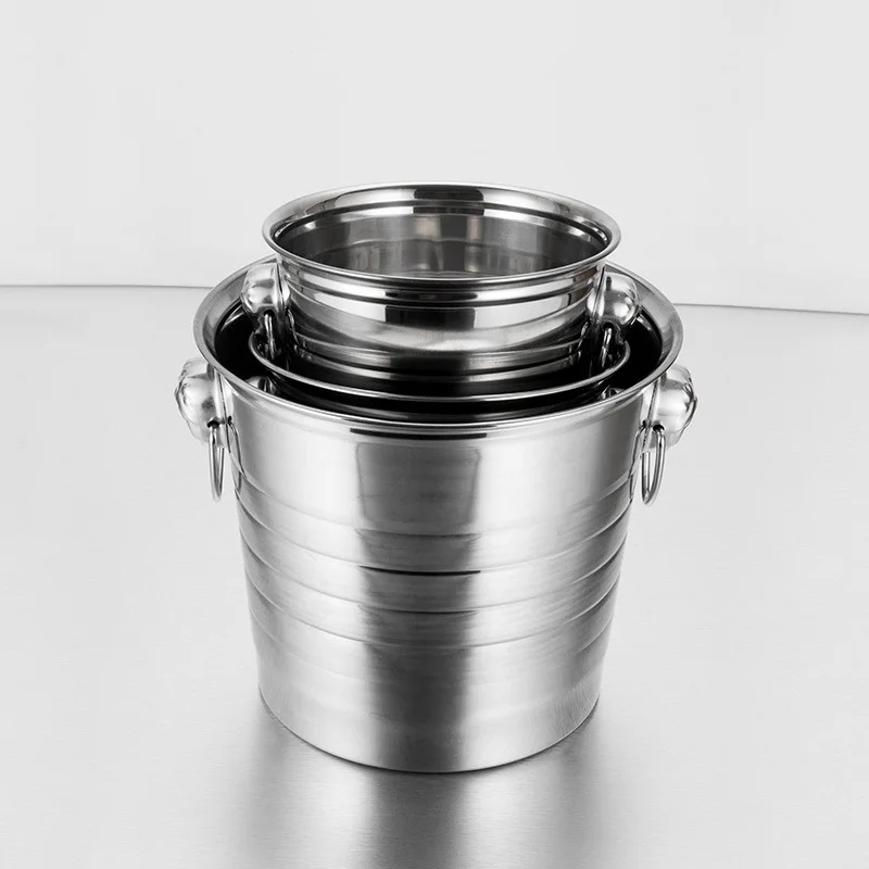 3/5L Stainless Steel Ice Bucket Wine Beer Cooler Bucket Ice Maker For KTV Bar Kitchen Party Barware Snack Container ice bucket