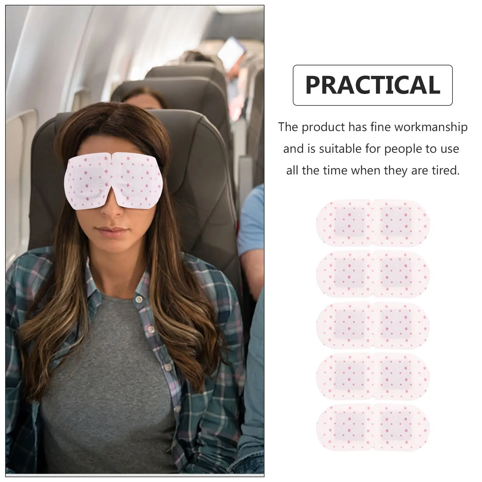 5 Pcs Steam Eye Mask Secure Lovely Masks Hot Compress to Sleep Travel Practical Needle Punched Cotton Accessories Health 2