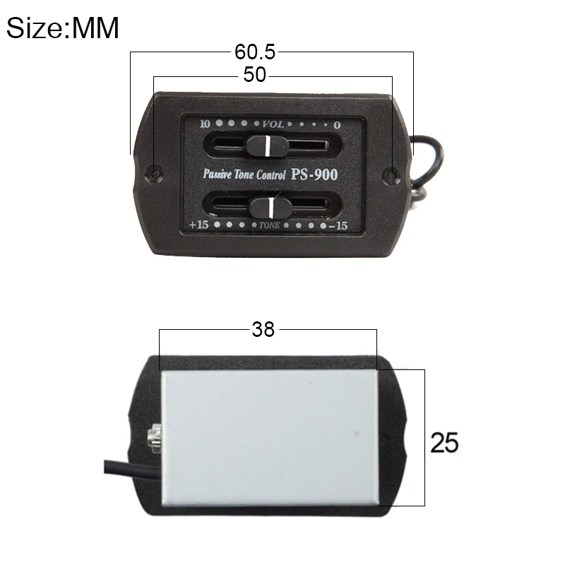 PS-900 2 Band EQ Preamp Guitar Pickup Passive Volume Tone Control Piezo Pickups Equalizer for Acoustic Guitarra 10Pcs