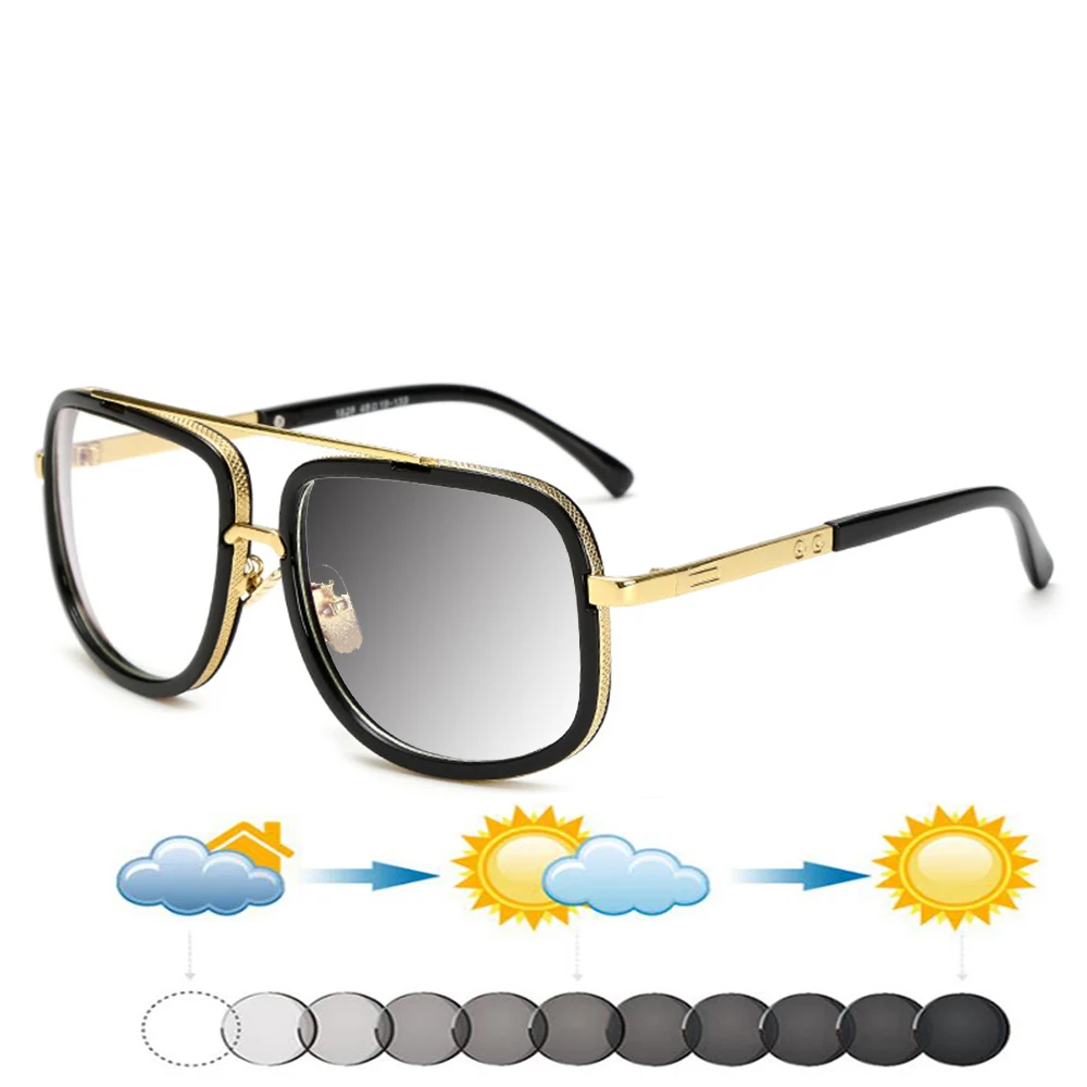 

Double Bridge Oversized Trend Square Oversized Frame Comfortable Photochromic Reading Glasses +0.75 To +4
