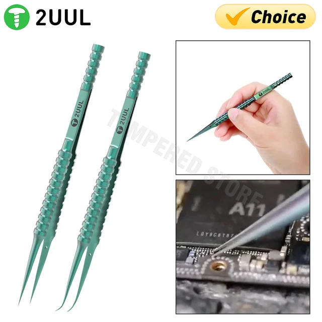 2UUL Ti01 Ti02 Titanium Alloy Ultraprecise Tweezers for Mobile Phones High Precise Motherboard Flying Wire Repair Forceps tools 1