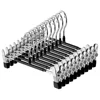10PCS Clothes Hanger with Adjustable Clip Shorts Hangers Saving Space Stainless Steels for Hanging Trousers/Socks/Skirts/Coats 3