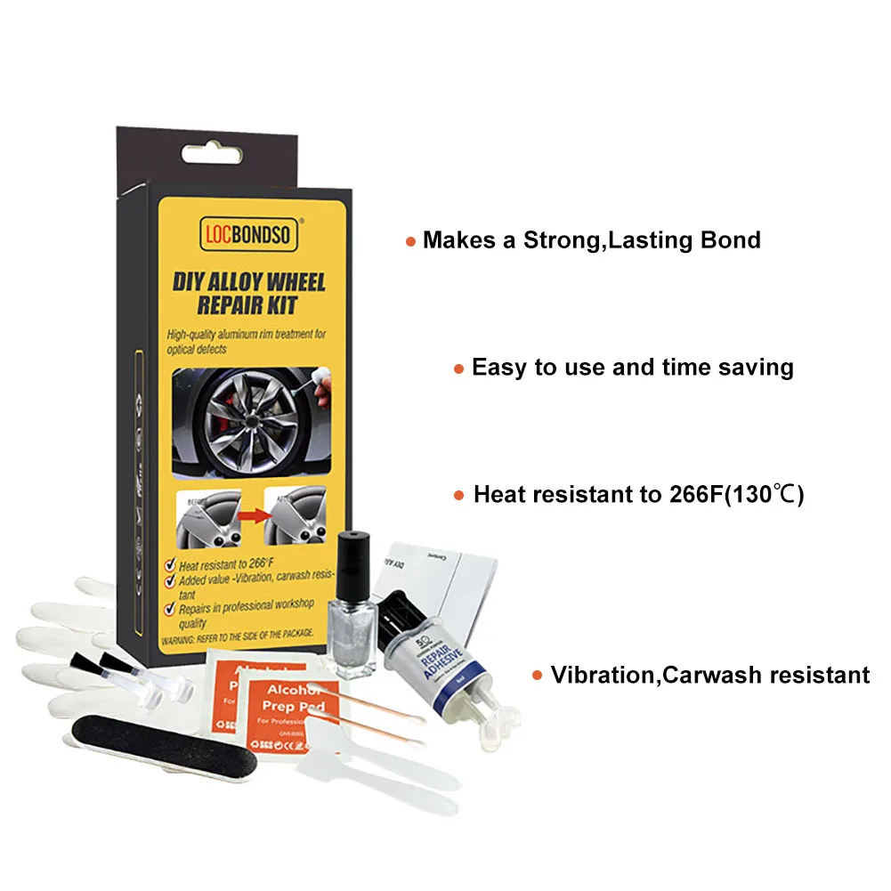 Aluminum Alloy Car Wheel Repair Kit Washable Auto Wheel Rims Repair Tools Set Dent Scratch Restore Wheel Rim Care Accessories