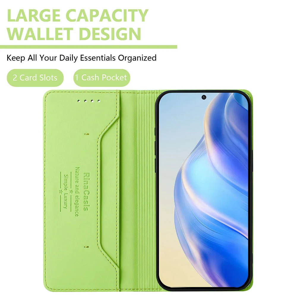 Premium Magnetic Leather Wallet Flip Case - Elegant Phone Back Cover
