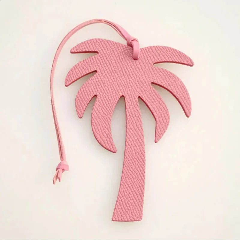 Coconut tree monochrome pattern women's good-looking bag pendant small accessories genuine leather keychain pendant 4