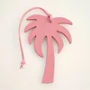 Coconut tree monochrome pattern women's good-looking bag pendant small accessories genuine leather keychain pendant 4