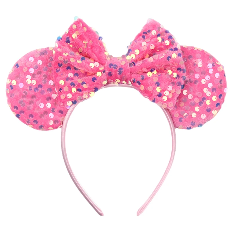 Neue Pailletten-Mausohren-Haarreifen für Mädchen und Frauen, glitzernde Pailletten, 5" Schleifen-Haarbänder, Festival-Party-DIY-Haaraccessoires für Damen