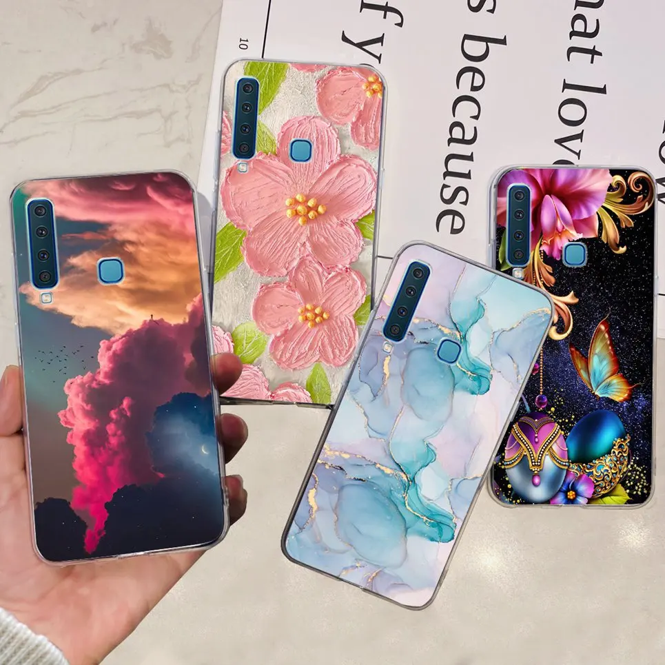 Фото Чехол для Samsung A9 2018, мягкий прозрачный чехол из ТПУ для Samsung Galaxy A9 2018, силиконовый чехол для телефона, женский милый Модный чехол №4