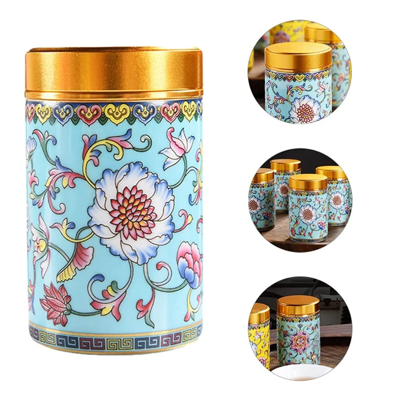 

Metal Tea Jar Airtight Loose Tea Canisters Tea Caddy Coffee Sugar Storage Jars Pots Container with Lids for Spice Condiment