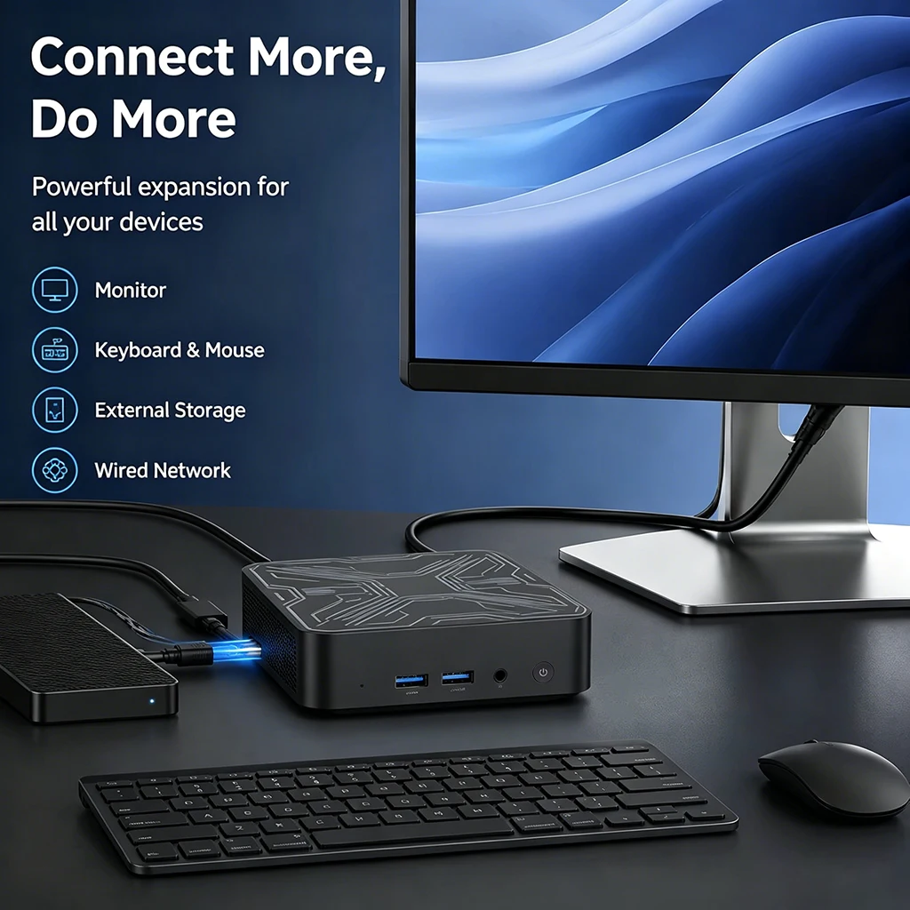 새로운 미니 PC 휴대용 게이머용 16GB RAM 인텔 코어 i3-6006U 미니 컴퓨터 512GB 1TB SSD 1000M 이더넷 게이밍 PC 데스크탑