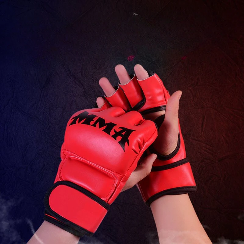 2024 Adult Professional Boxing Gloves Combat Sandbag Training Boxing Gloves Sanda Muay Thai MMA Kickboxing Half Finger Glove 2