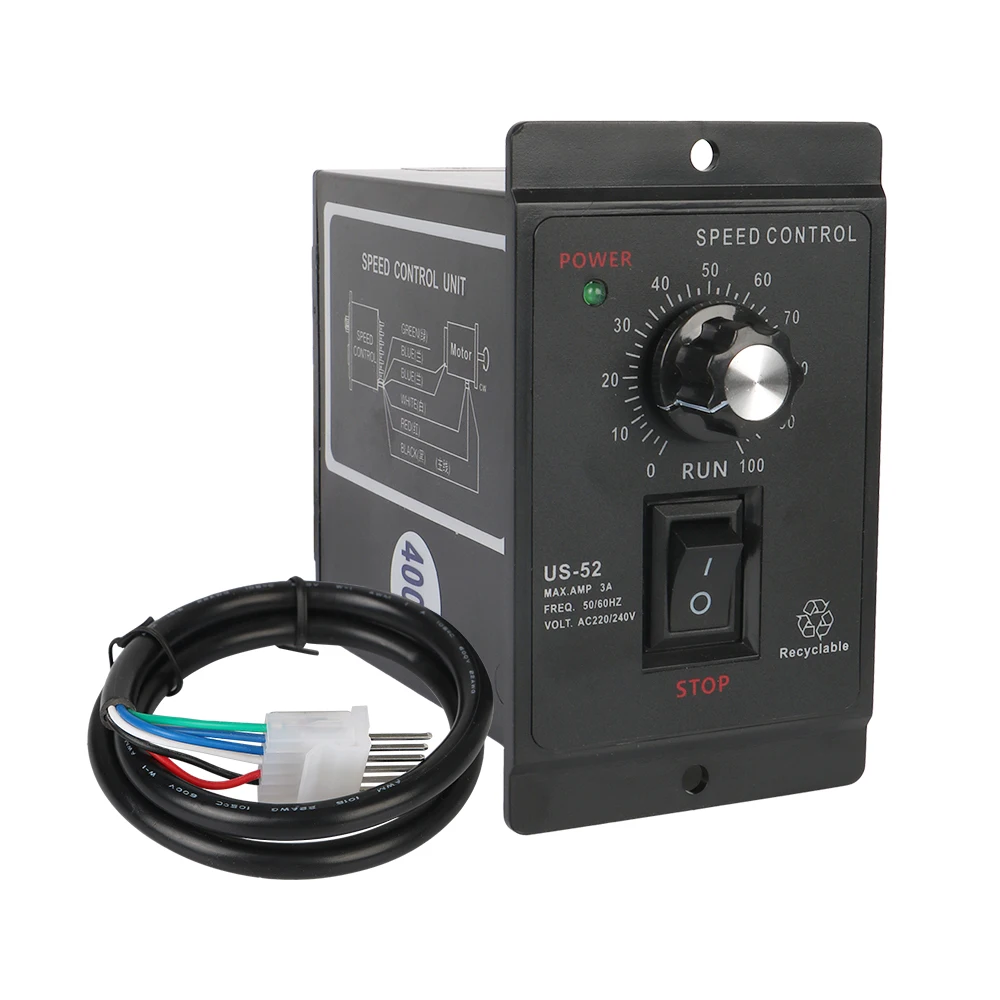 AC 모터 속도 컨트롤러, 400W AC 220V 속도 핀포인트 레귤레이터, 정방향 역방향 50Hz, 60Hz 모터 거버너 제어 유닛