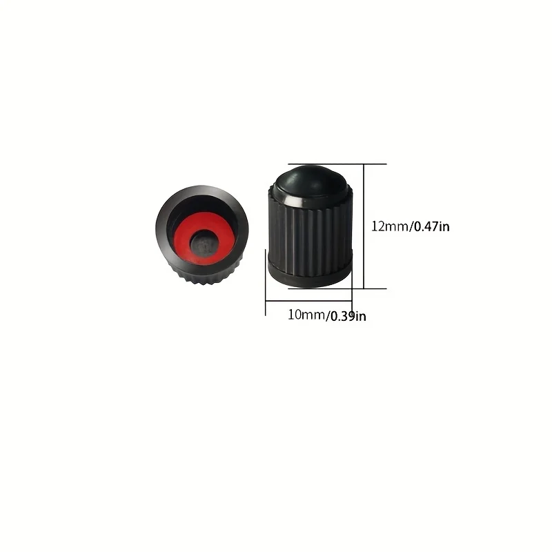 Sleek Black Universal Tire Valve Stem Cap with O-Ring