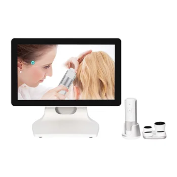 Analizzatore Professionale per Capelli e Cuoio Capelluto DS-3 con Fotocamera HD da 16MP, Ingrandimento 10-200X, Rilevamento Tri-Spettrale e Analisi AI per Capelli