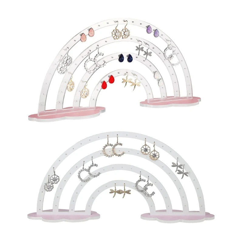 

Rainbow Cloud Acrylic Jewelry Stand Multipurpose Showing Bracket Household for Children Girl Boys Dormitory Bedroom