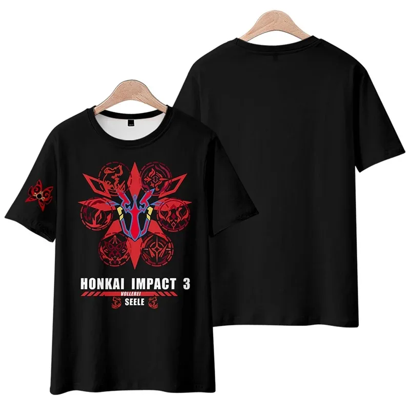 Honkai Impact 3 3D Print T Shirt Women Men Summer Fashion Short Sleeve Funny Tshirt Graphic Tees Seele Vollerei Cosplay Costume
