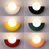 Background Home Decoration Wall Lamps Plastic Ball Lampshade G9 Bulb Round Sconce Light LED Bedroom Corridor Night Sconce Lustre 1