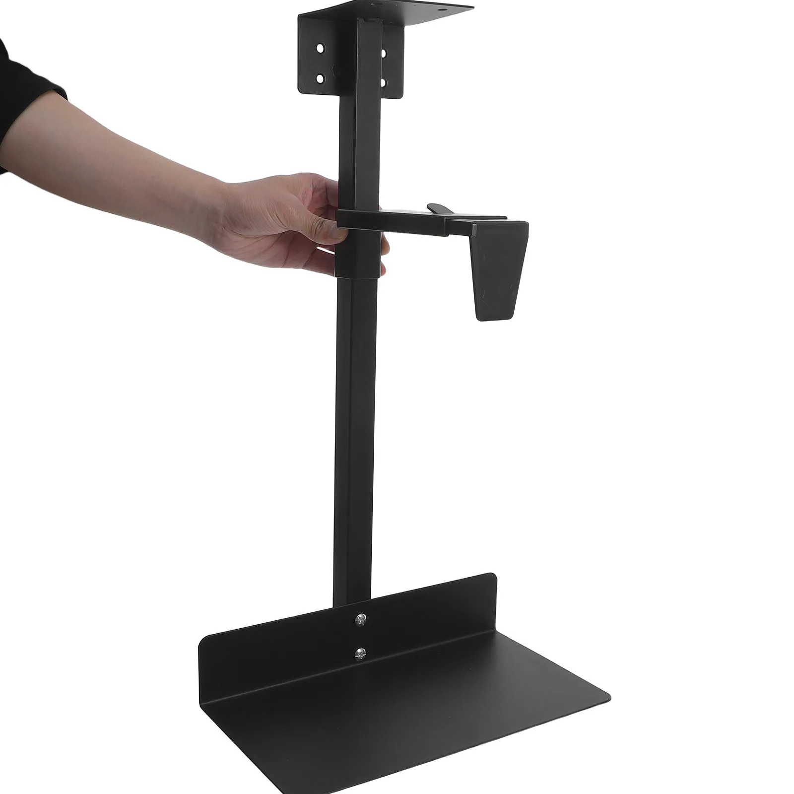 책상 아래 벽걸이형 PC 마운트, 폭 3.9-18.5인치, 높이 조절 가능, 55lb(약 25kg) 용량, 금속 CPU 브래킷 행거, 가정 및 직장용