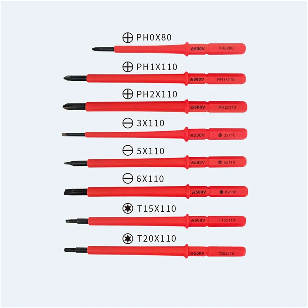 New hexagonal screwdriver Insulated electrician screwdriver high hardness set household magnetic cross word shaped plum blossom 6
