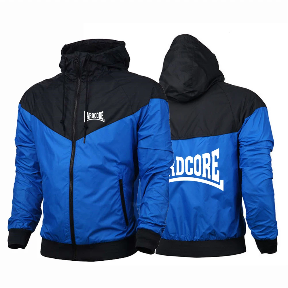 Hardcore Men Spring and Autumn Casual Thin Five-Color Windbreaker Windproof Fashion Color Matching Designe Printing Coats Tops 6