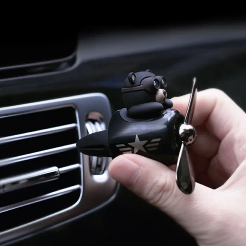 Car Accessories Air Freshener Pilot Rotating Propeller Air Outlet Fragrance Flavoring In Car Goods Little Bear Pilot Decor