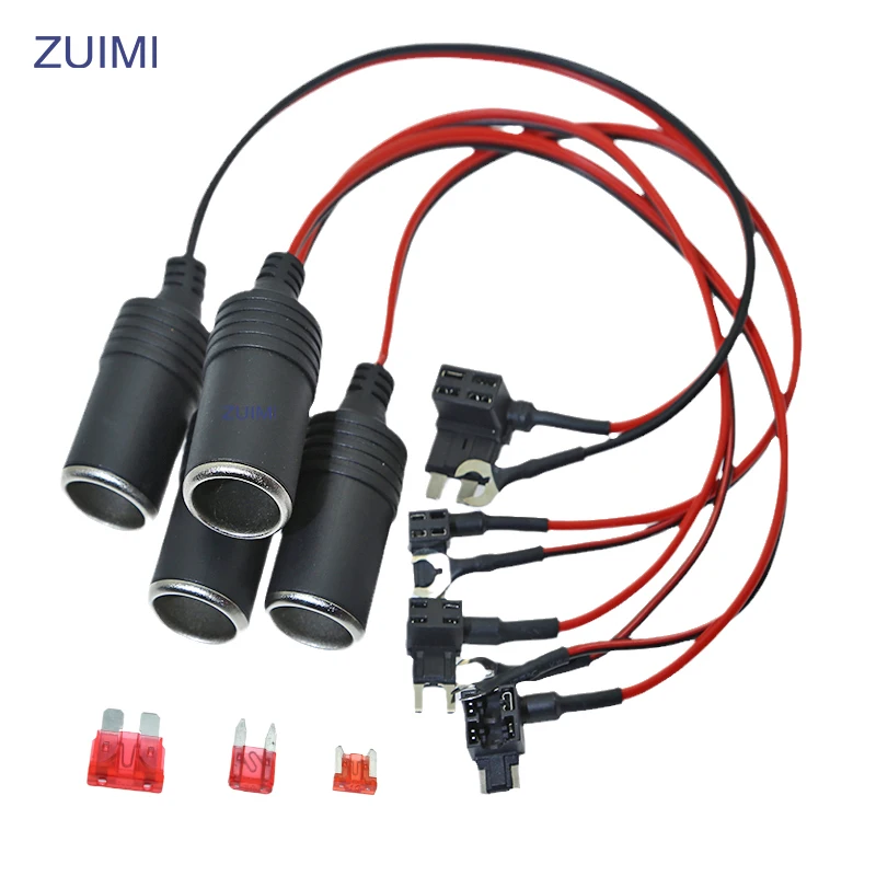 1pcs Pure Copper Car Cigarette Lighter Charger Cable Female Socket Plug