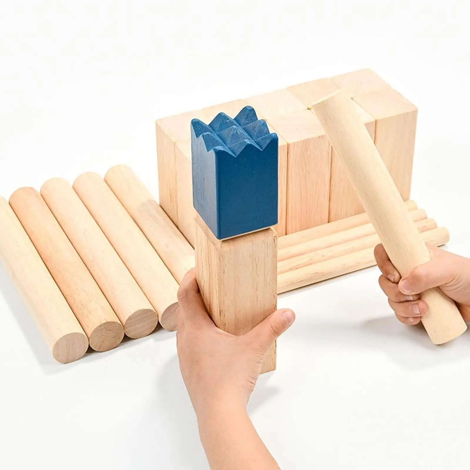 Kubb 야드 게임 세트 잔디밭 실용적인 마당 정원 나무 던지기 게임 세트 청소년을위한 야외 재미 대화 형 어린이 성인 가족