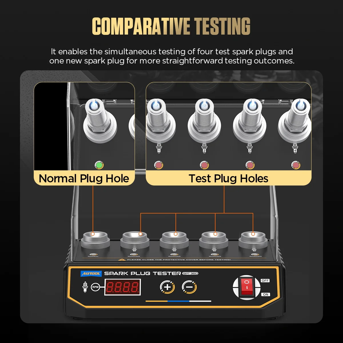 Car Spark Plug Tester Ignition Testers Automotive Diagnostic Tool Five-Hole Spark Plug Flashover Analyzer 110/220V