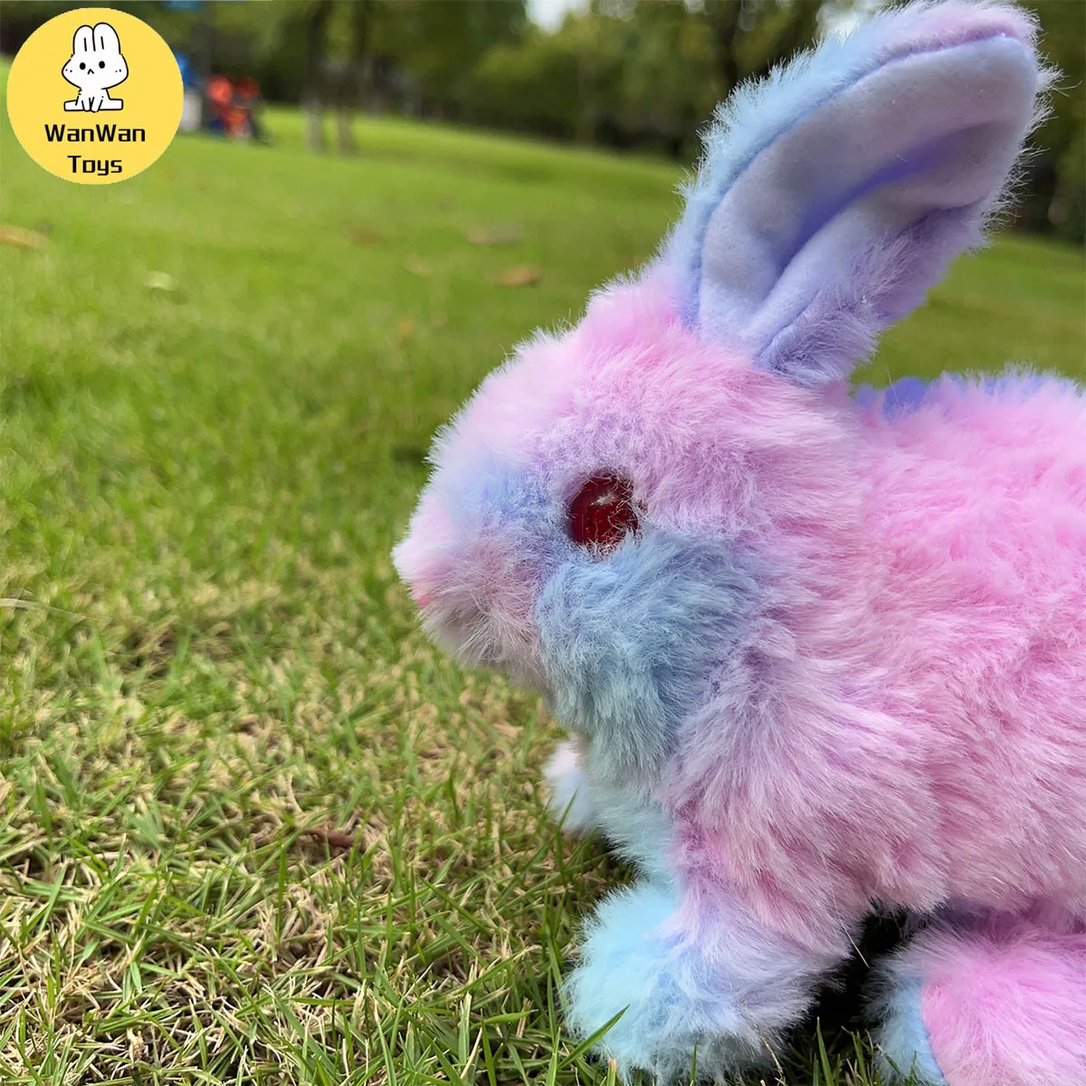 카무플라주 별이 빛나는 하늘 컬러 봉제 토끼 빨간 눈, 빛나는 전기 인형 동물 인형, 어린이 토끼 동물 장난감