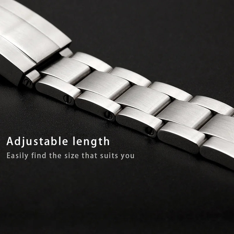  TRDYBSK 20 21mm Watch Band Stainless Steel Solid Curved End  Screw Links Wrist Bracelet for Rolex Submariner Oyster Datejust (Color : NO  Logo, Size : 20mm) : Clothing, Shoes & Jewelry