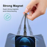 USLION 540 Rotate 5A Magnetic Cable Fast Charging Micro USB Type C Cable For iPhone Xiaomi Magnet Charger Wire Cord USB Cable - Image 4