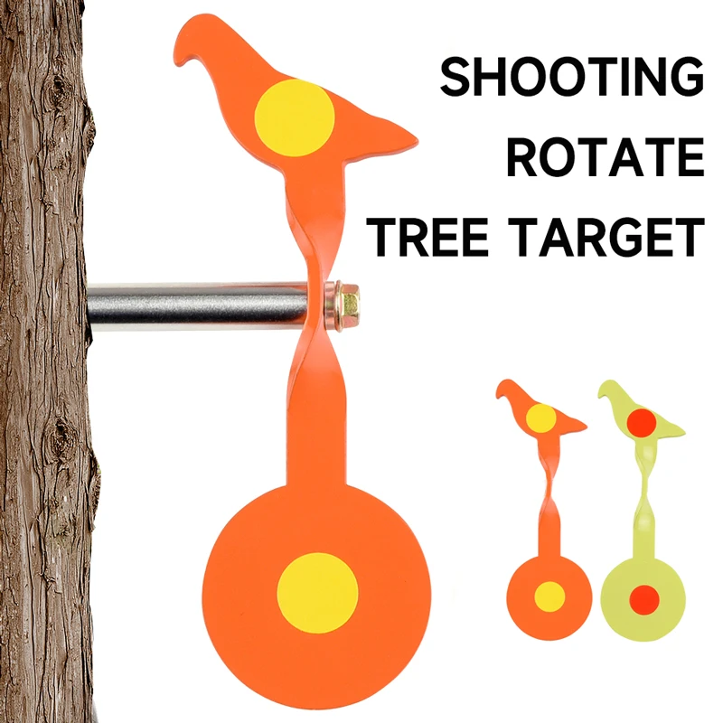 Shooting Target Stickers Tree Target Metal Stainless Steel Rotating Bow Accessories Bird Shaped Target Outdoor Slingshots Bow Animal Shooting Simple Set