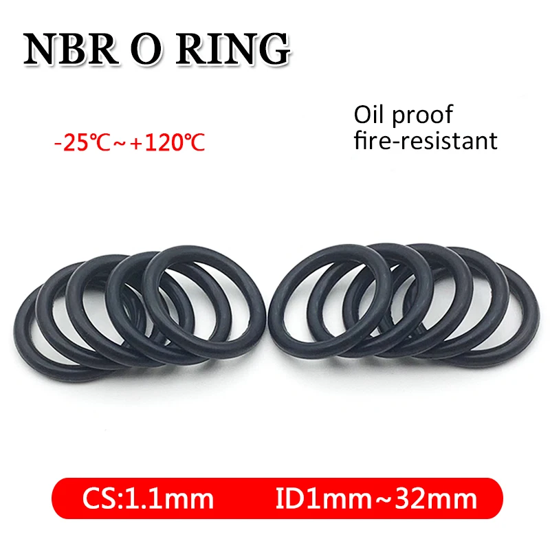 

Уплотнительное кольцо, 50 шт., прокладка CS 1,1 мм, внутренний диаметр 1 мм ~ 32 мм, NBR, автомобильный Нитриловый каучук круглого типа, антикоррозийный, маслостойкий уплотнительный шайба