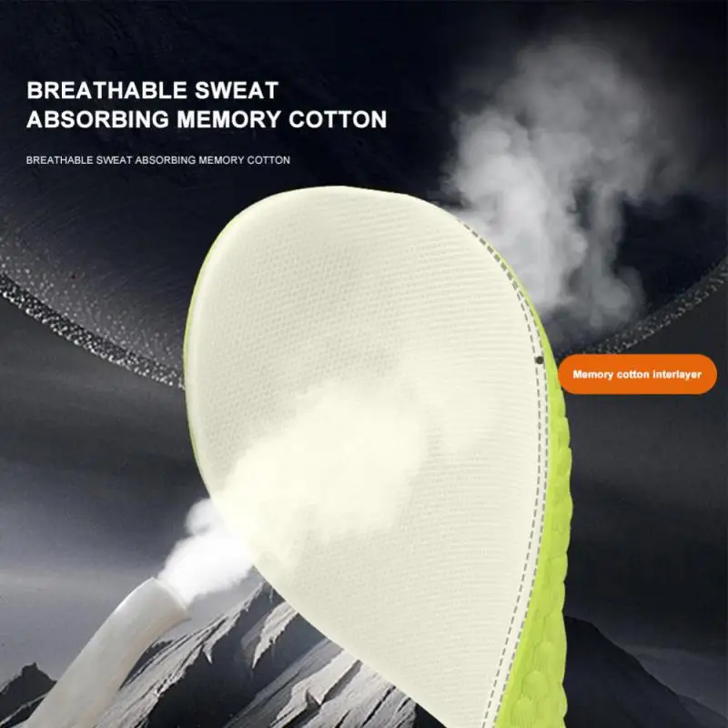 Height Increase Insole Boost Insoles Green Memory Foam Shoe Sole Pad Breathable Comfortable For Men Women Feet Care 1.5-3.5cm