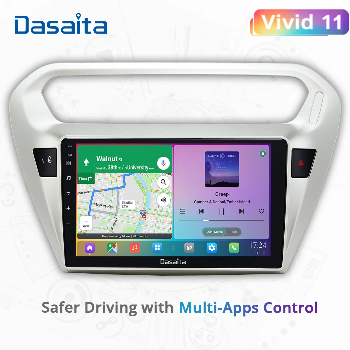 

Dasaita Vivid10 PX6 For Peugeot 301 2014 2015 2016 Car radio android Navi GPS 1280*720 IPS DSP stereo Audio HA5394 Multimedia