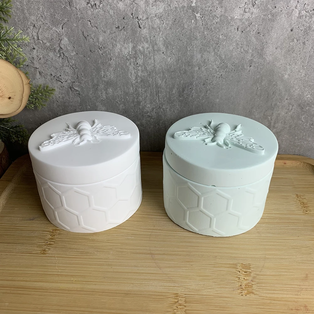 Silicone Mold DIY Honey Bee Gypsum Jar